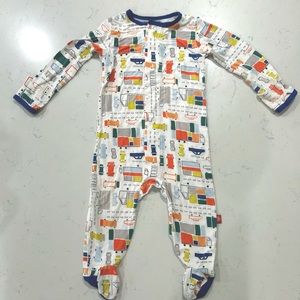 Magnetic me footie pajamas, size 3-6 months - cars/traffic pattern